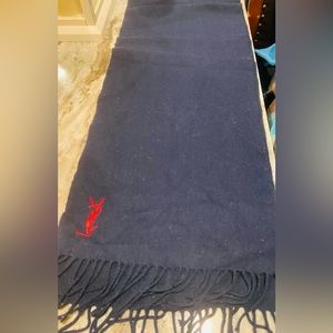 YSL Vintage Navy and Red scarf
